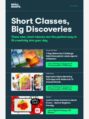 Skillshare - Classes Under 30 Minutes, Picked For You