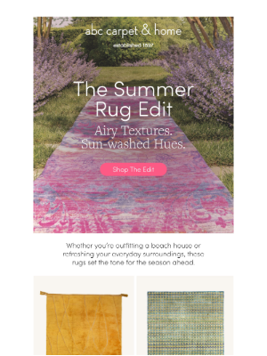 ABC Carpet & Home - Summer rugs are here!