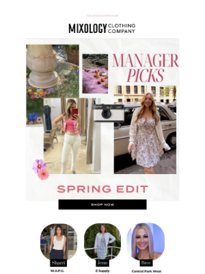 Mixology Clothing Co - Manager picks: Spring edition