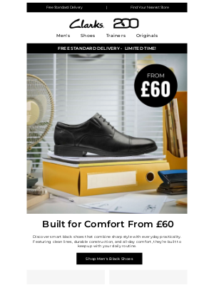 Clarks Shoes (United Kingdom) - Black shoes built to last from £60