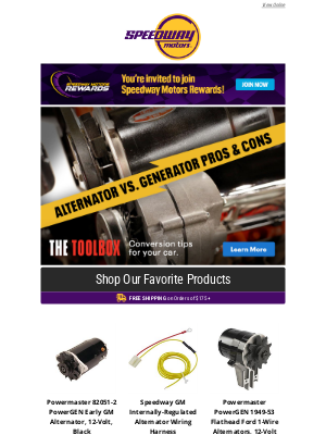 Speedway Motors - The Differences Between Alternators and Generators