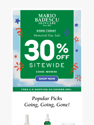Mario Badescu Skin Care - Final Day to Save 30% Sitewide