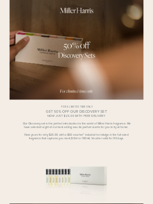 Miller Harris(United Kingdom) - 50% Off Our Discovery Set