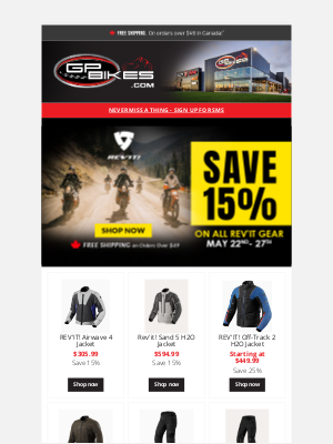 GP Bikes - Gear Up & Save 15% on Rev’It! – Ends Tomorrow!