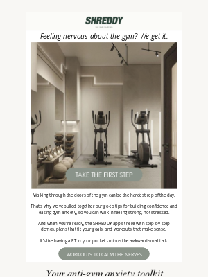 SHREDDY - If the gym feels intimidating...