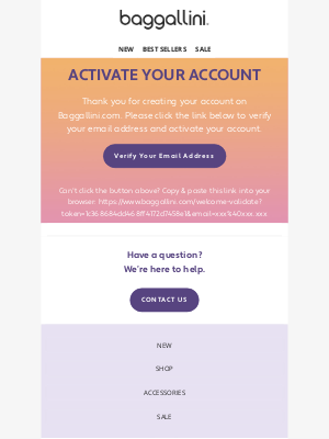 baggallini - Verify Your Baggallini.com Account