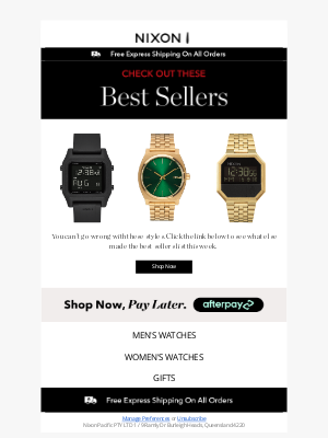 Nixon - Peep this week's best-selling watches👀