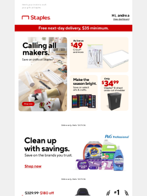 Staples - You've scored big deals on arts & crafts, shredders, Cricut & more.