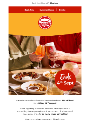 Brewers Fayre (United Kingdom) - 🔵 Your 33% off food is inside