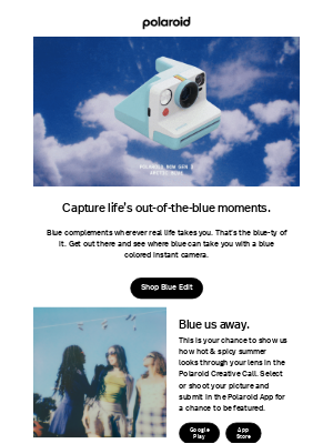 Polaroid - Get into blue, for moments that are out-of it.