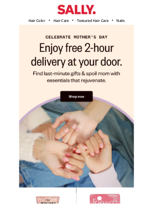 💝 It's not too late to shop Mother's Day gifts with FREE 2-Hour Delivery