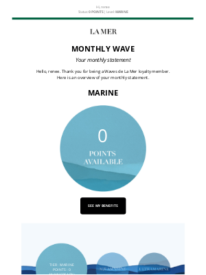 La Mer - Waves de La Mer Monthly Statement