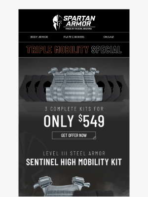 Spartan Armor Systems - Today's Exclusive 3 For 1 Deal