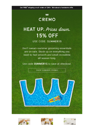 Cremo - Save 15% today