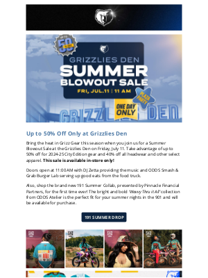 Memphis Grizzlies - SUMMER BLOWOUT: Up to 50% off Grizz Gear 😎