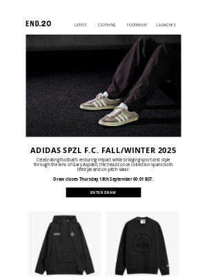 Launching soon | adidas SPZL F.C. Fall/Winter 2025 — enter draw