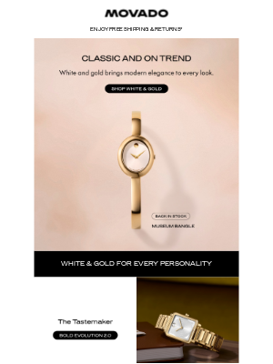 Movado - Style Spotlight: White & Gold