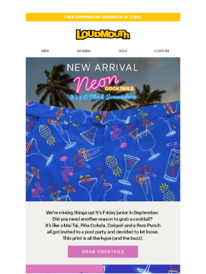 Loudmouth Golf - New Drop: Neon Cocktails 🍹