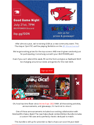 iBUYPOWER - Community News: Good Game Night is Back On!