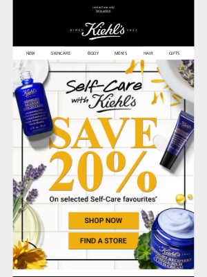 Kiehl's (UK) - Save 20%* on self-care favourites 💆