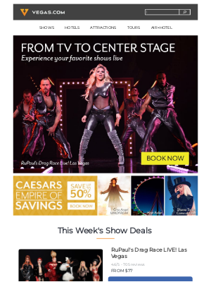 Vegas - From TV to Center Stage: See Your Favorites Live!