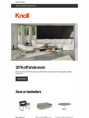 Knoll - 20% off ends soon