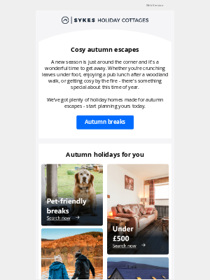 Sykes Cottages (United Kingdom) - Thinking about autumn? 🍂