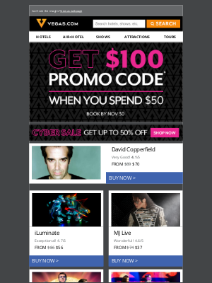 Vegas - $100 PROMO CODE Offer + Black Friday Savings
