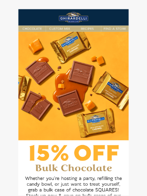 Ghirardelli Chocolate Company - Last Call for 15% Off Bulk Chocolate 🍫🛒💛