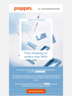 Poppin - Get free shipping on Poppin.com orders $60+—no code needed