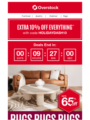 Bed Bath & Beyond - Hours Left for up to 65% off Rugs! ⏳⏳