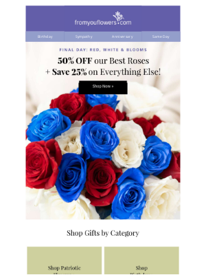 Up to 50% Off for Special Star Spangled Savings ✨