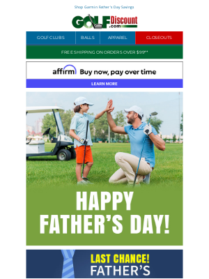 GolfDiscount.com - Last Chance for Father's Day Savings feat. Garmin, Srixon, & More!