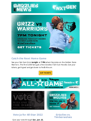Memphis Grizzlies - Grizzlies vs. Warriors tonight at 7 PM