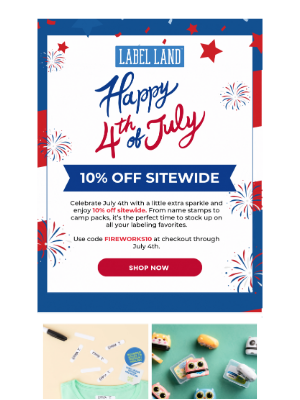 Label Land - 🇺🇸 Ready for the 4th? Grab 10% Off Everything