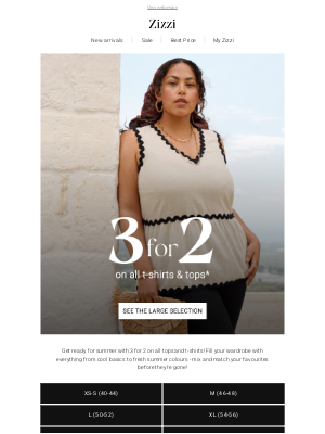 Zizzi Fashion - 3 for 2 on T-shirts and tops – right now!