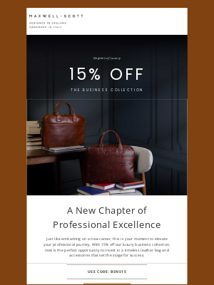 maxwellscottbag - You’re Invited | Shop 15% Off Business