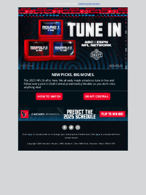 Houston Texans - The future is now, tune in.