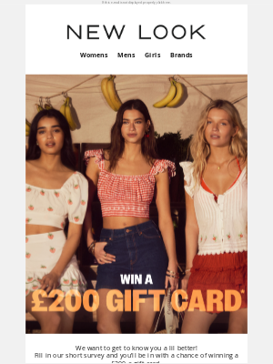 New Look (United Kingdom) - A £200 gift card could be yours...
