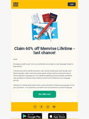 Memrise - Final 6 hours: claim 60% off Memrise Lifetime