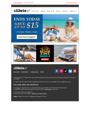 Alibris - Don't miss out on your $15 coupon!