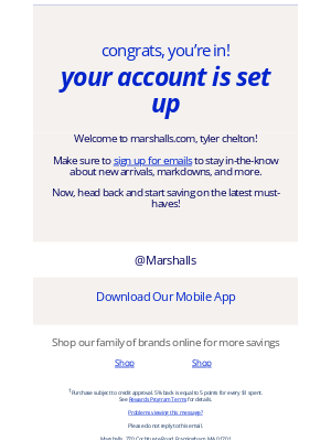 Marshalls - Welcome to Marshalls!