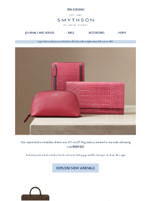 Smythson - Enjoy 25% off bags and accessories