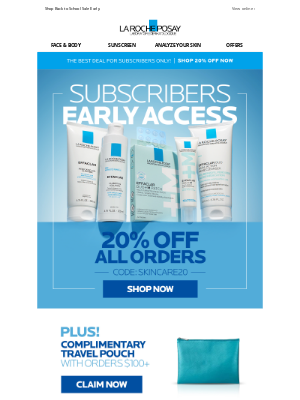 La Roche-Posay - 72HRS ONLY 🔓 20% Off & Free Gift!