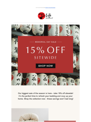 J-Life International - 15% Off Sitewide