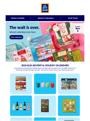 ALDI - 2024 Advent calendars are in stores tomorrow?! Yes, please.