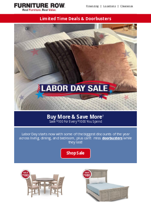 Furniture Row - Unleash Unbeatable Labor Day Savings