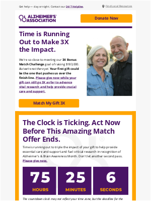 Alzheimer’s Association - Friend, take action now for 3X the impact.