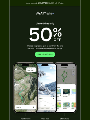 AllTrails - Save 50% and kickstart your resolutions
