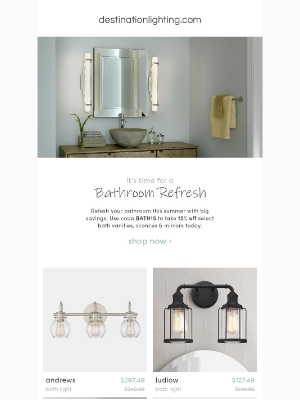 Destination Lighting - It's Time for a Bathroom Refresh